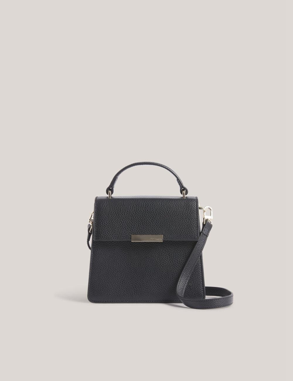 Ted Baker ROSELII - Small Top Handle Bar Detail Leather Crossbodytassen Dames Zwart | ETAY-14370