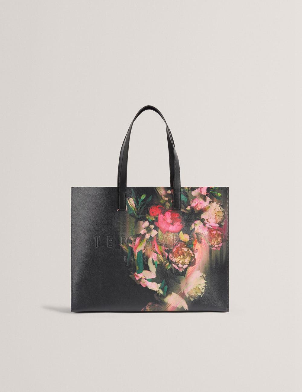 Ted Baker SALIINA - Floral Print Wide Icon Tote Tassen Dames Zwart | MOHE-04362