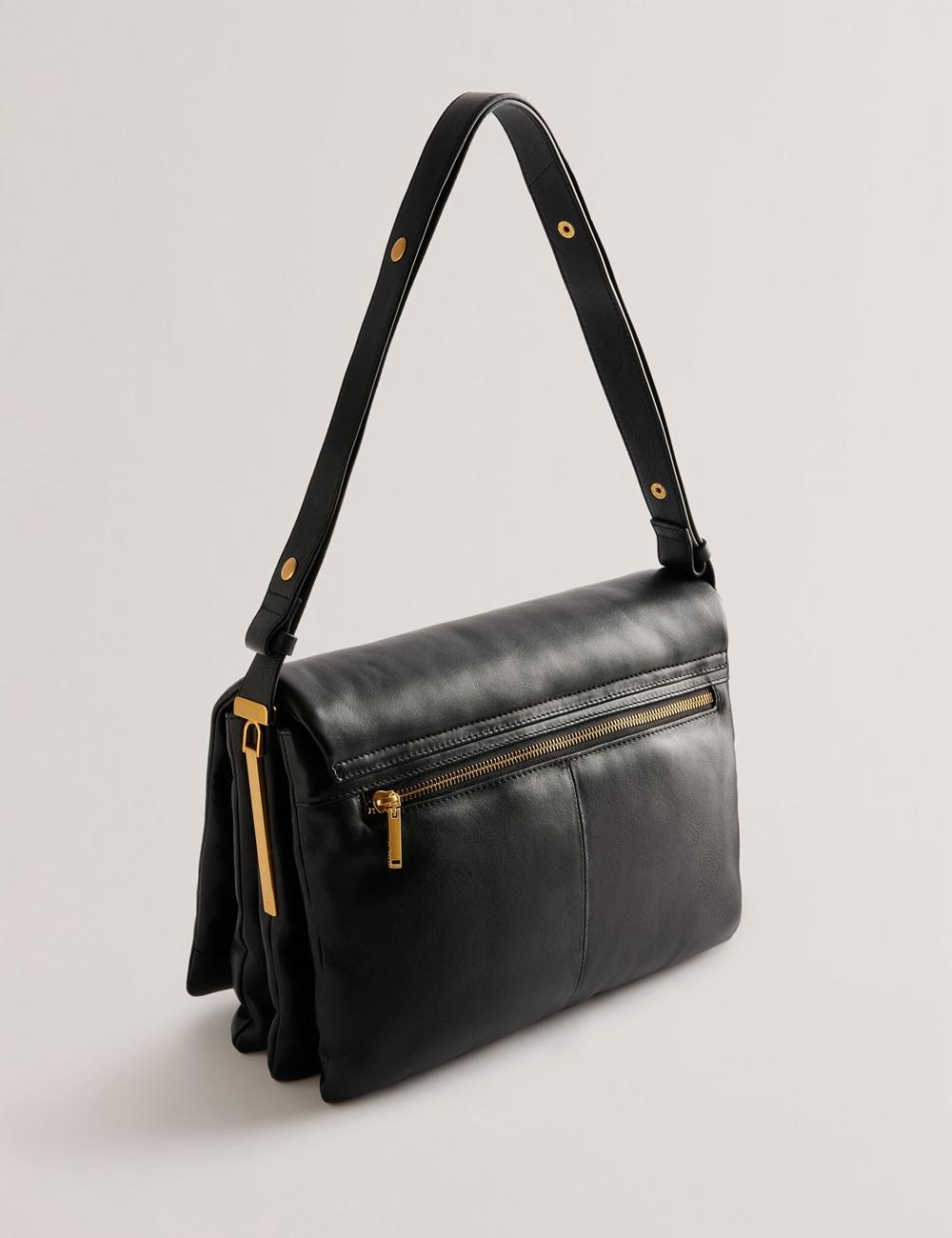 Ted Baker SAMILLA - Large Puffy Leather With Lock Schoudertassen Dames Zwart | NZBU-47605