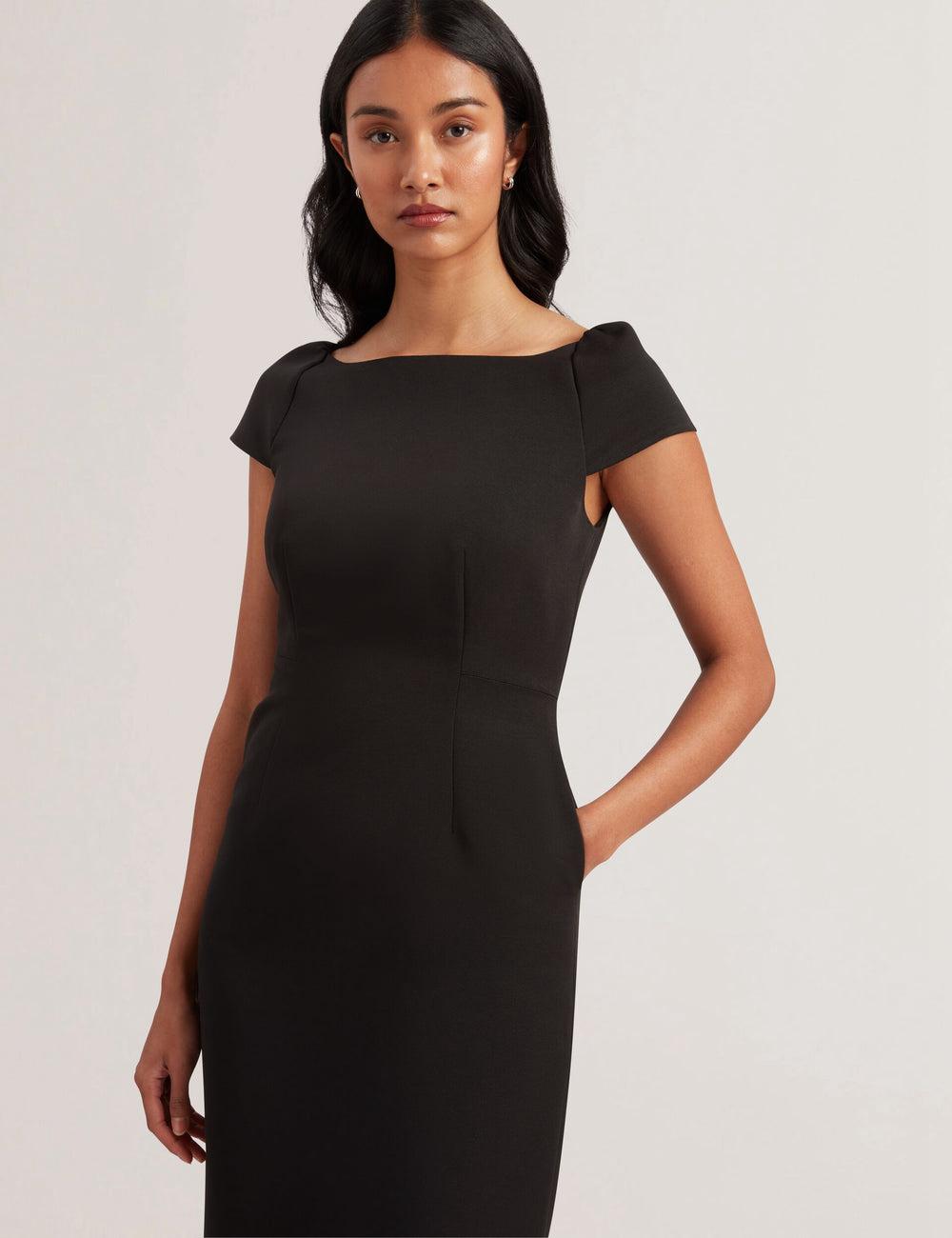 Ted Baker SASSARI - Tailored Cap Sleeve Column Midi-jurk Dames Zwart | OCIW-25467