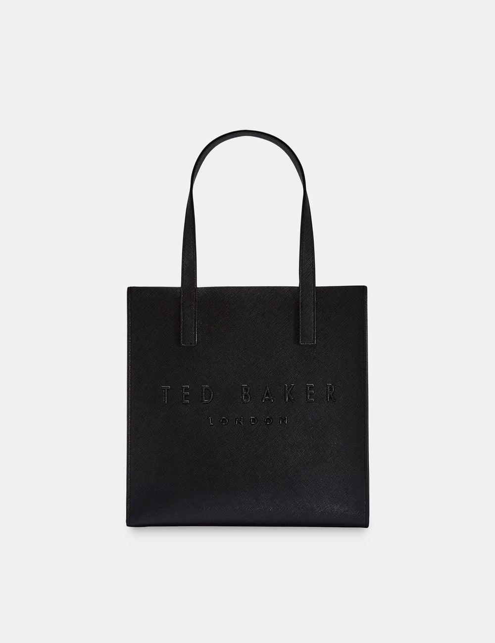 Ted Baker SEACON - Textured Faux Leather Small Icon Tote Tassen Dames Zwart | QCIL-18597