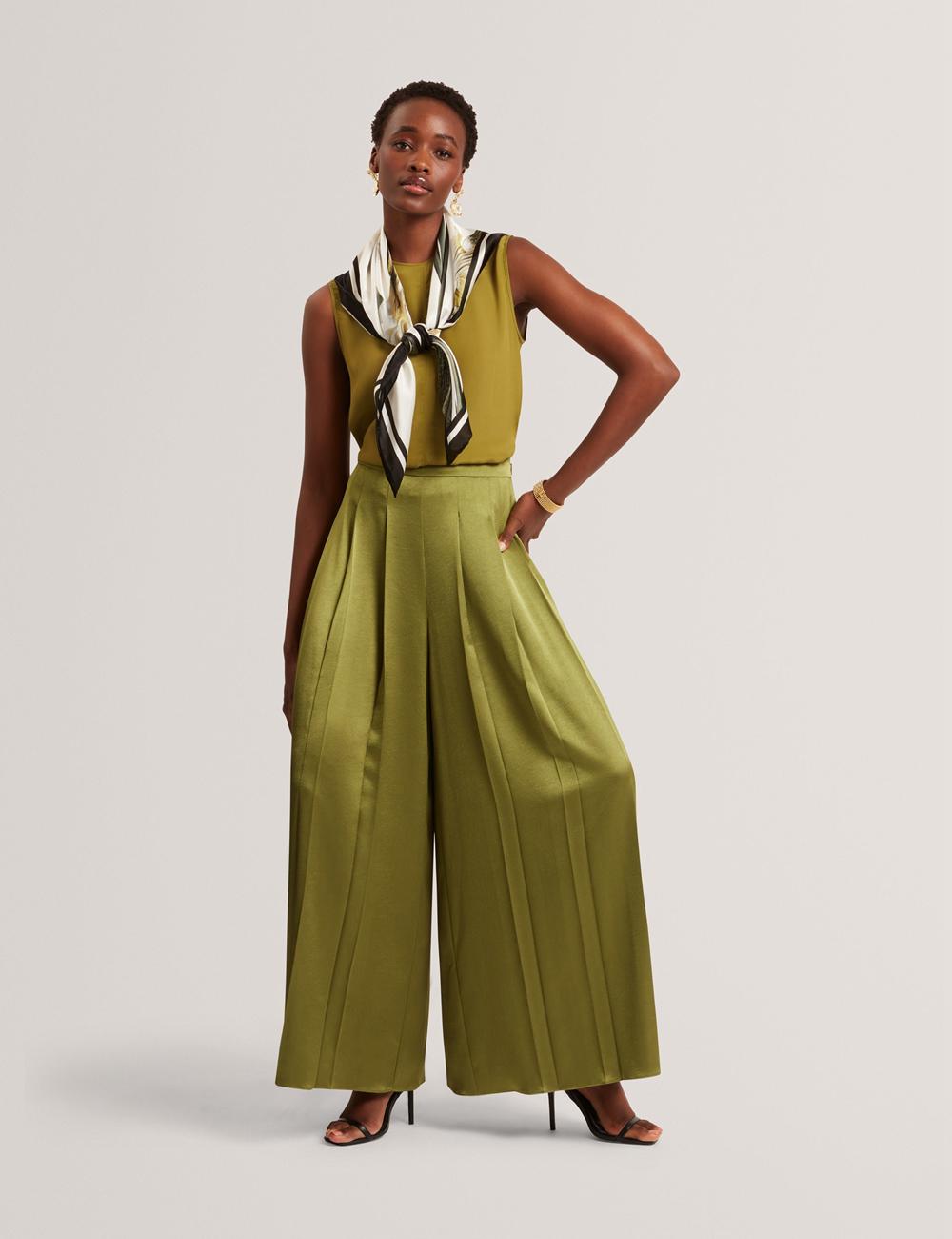 Ted Baker SHAMRA - Silk Blend Seam Detail Topjes Dames Groen | YHDR-39257
