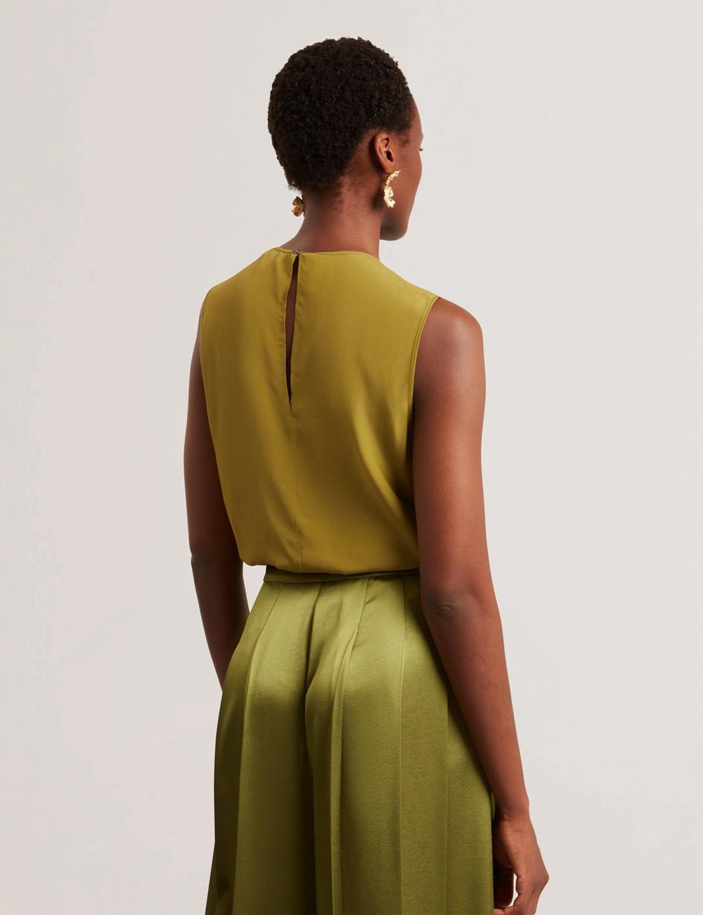 Ted Baker SHAMRA - Silk Blend Seam Detail Topjes Dames Groen | YHDR-39257