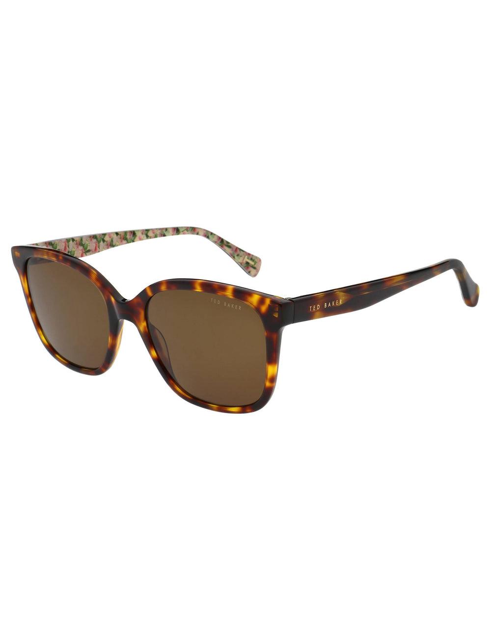 Ted Baker SHANEY - Classic Square Print Detail Zonnebril Dames Bruin | BYFK-20894