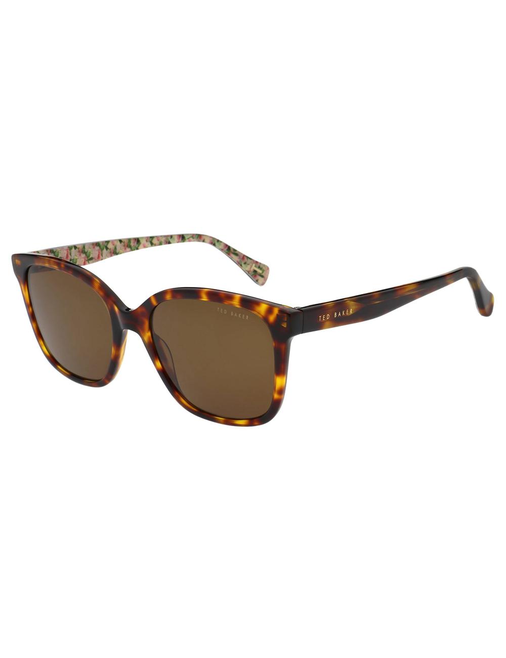 Ted Baker SHANEY - Classic Square Print Detail Zonnebril Dames Bruin | BYFK-20894