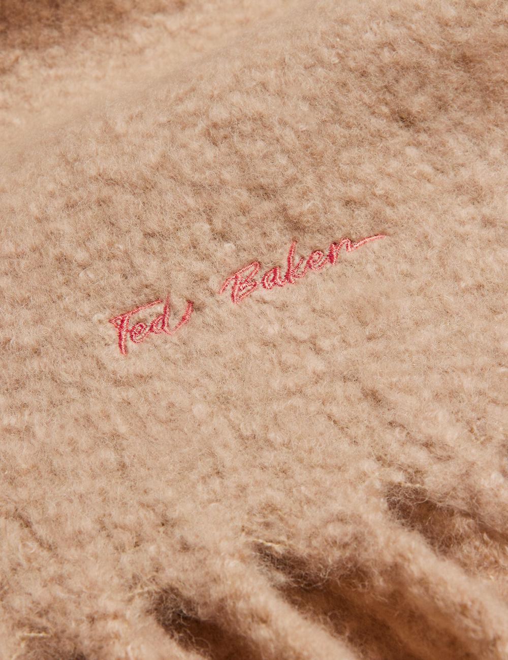 Ted Baker SHELMAS - Fluffy Wool Blend Blanket Knitted Sjaals Dames Taupe | KEZB-98640