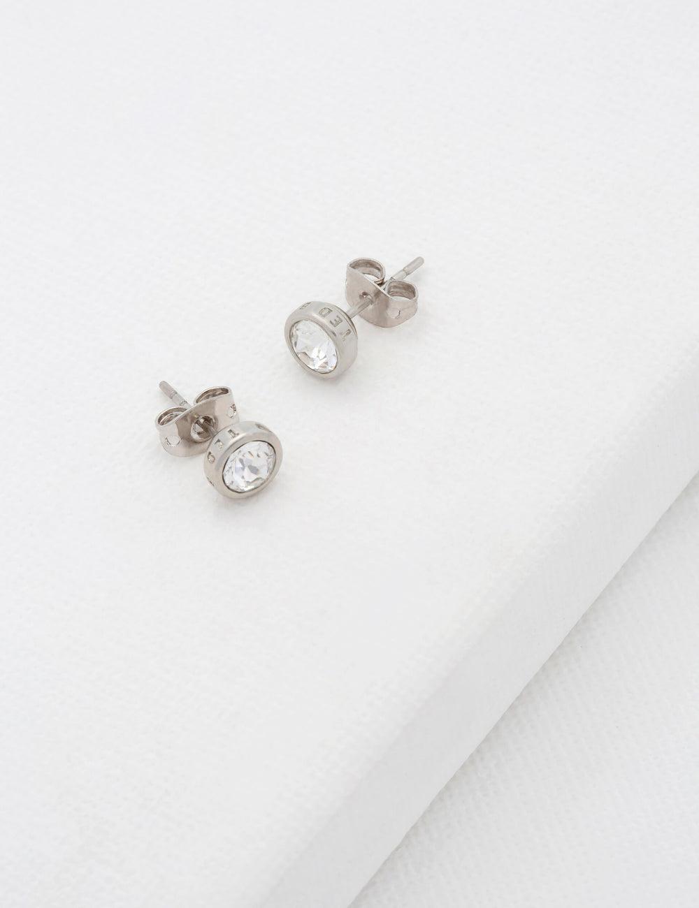 Ted Baker SINAA - Solitaire Crystal Stud Oorbellen Dames Zilver | AXRF-85072