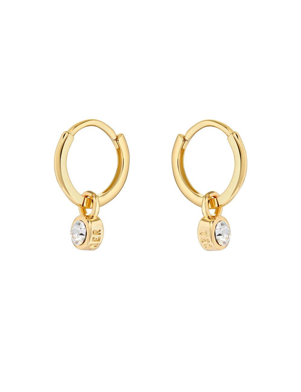 Ted Baker SINALAA - Crystal Pendant Huggie Oorbellen Dames Goud | SAPW-93581