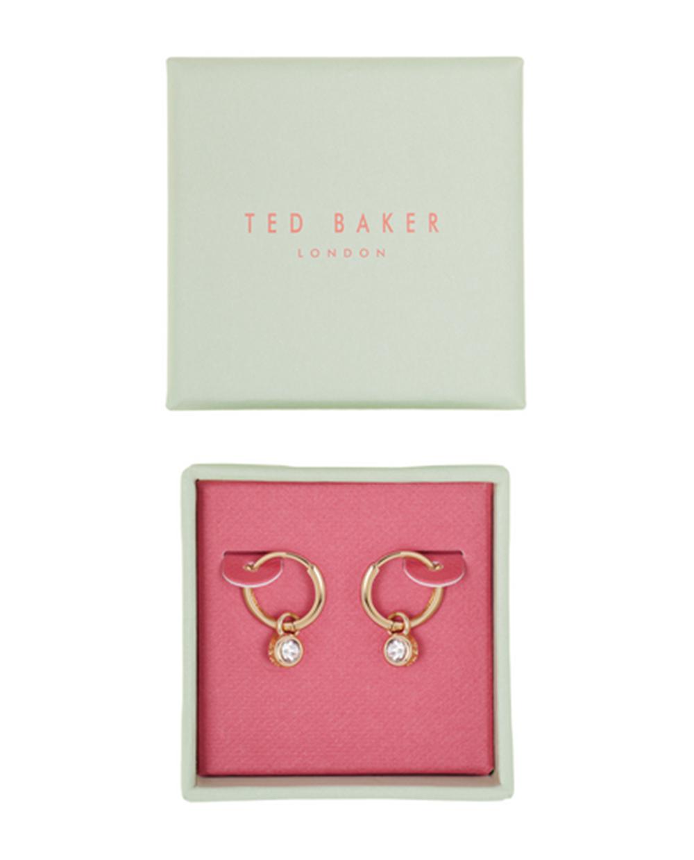 Ted Baker SINALAA - Crystal Pendant Huggie Oorbellen Dames Goud | SAPW-93581