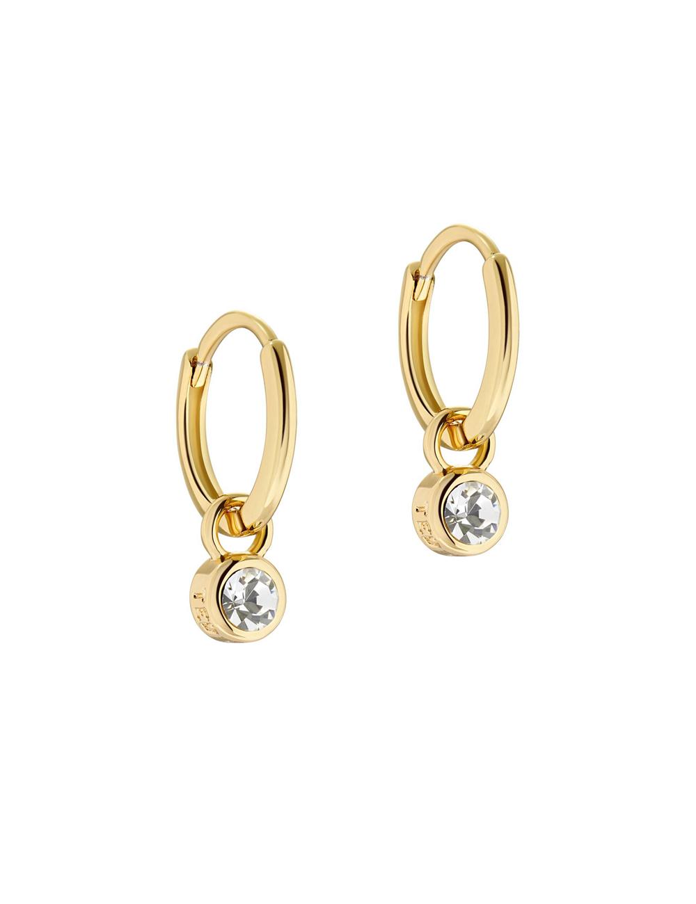 Ted Baker SINALAA - Crystal Pendant Huggie Oorbellen Dames Goud | SAPW-93581