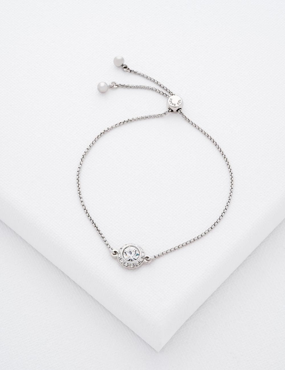 Ted Baker SOLETA - Solitaire Sparkle Crystal Adjustable Armbanden Dames Zilver | BULO-01749