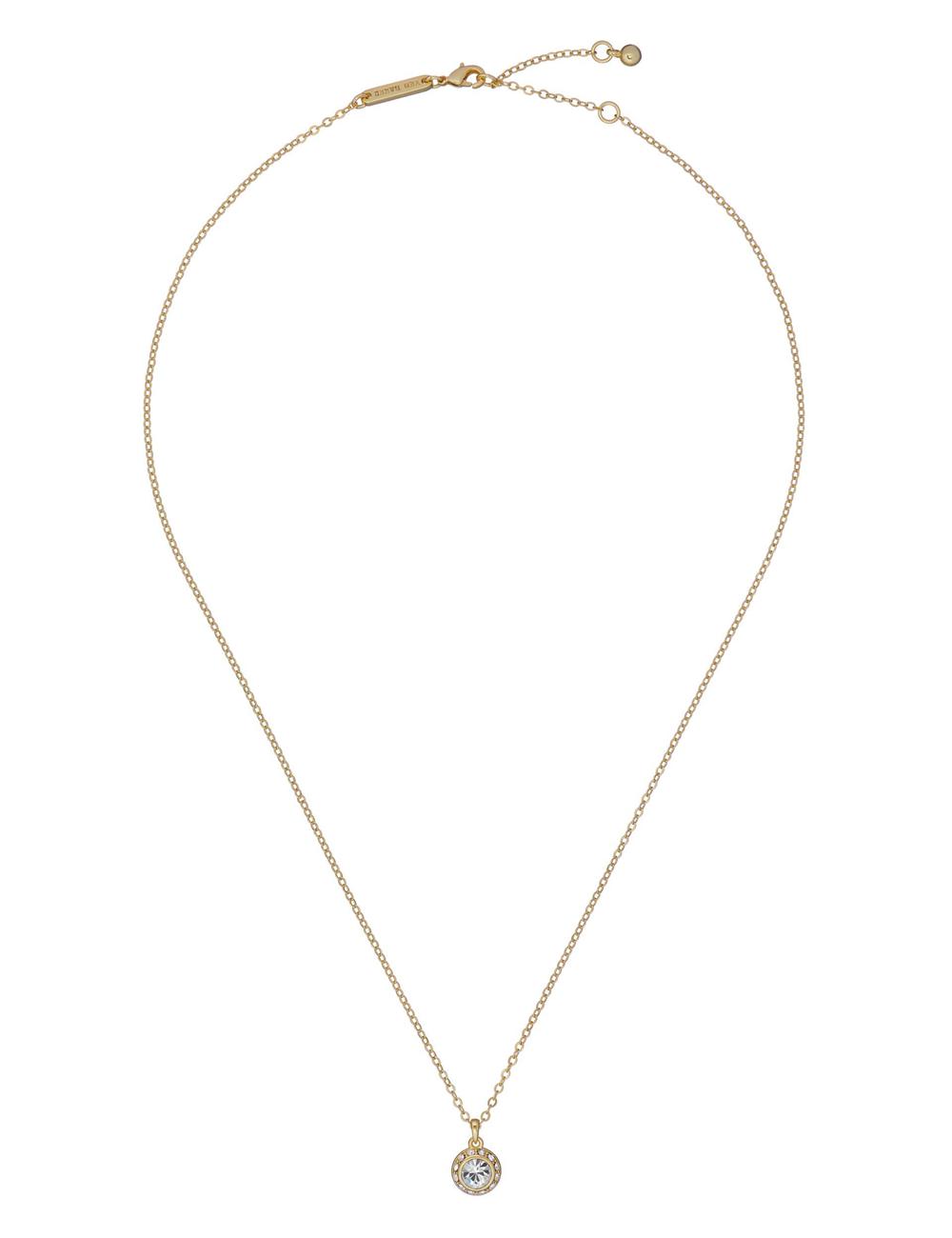 Ted Baker SOLTELL - Solitaire Sparkle Crystal Pendant Kettingen Dames Goud | ONLJ-14276