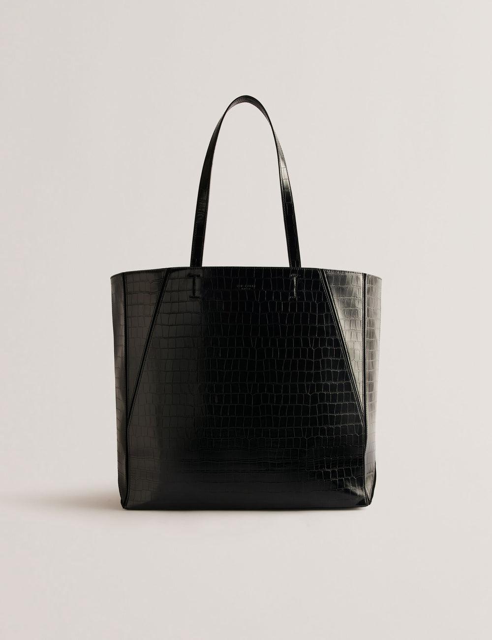 Ted Baker SOPHYNA - Croc Effect Folding Shopper Shopper Tas Dames Zwart | JVYP-30619