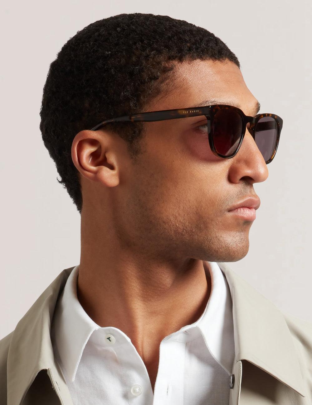 Ted Baker SORLEY - Classic Rounded Eye Zonnebril Heren Tort | XGRZ-56927
