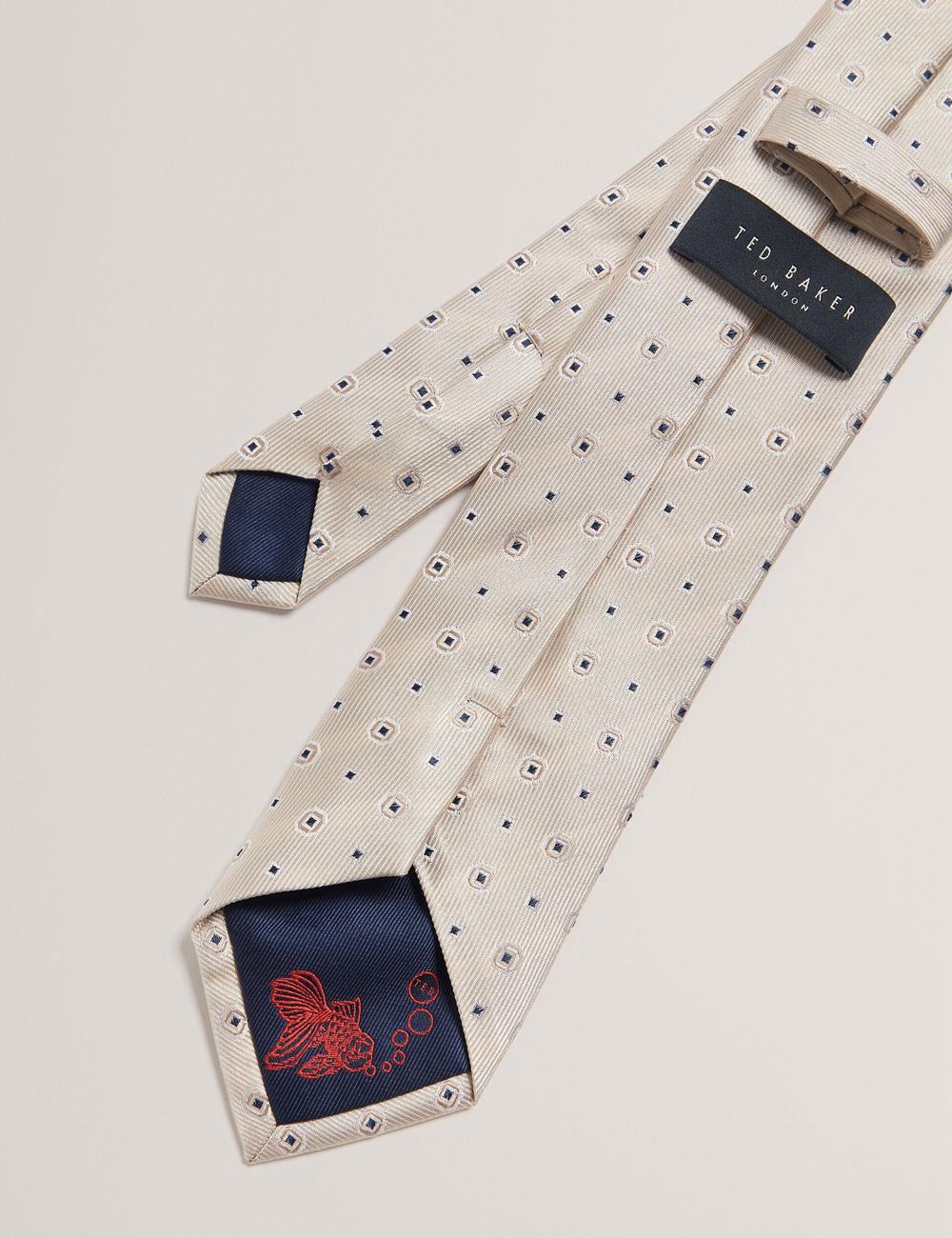 Ted Baker STEEPLE - Circle Geometric Print Silk Stropdassen Heren Stone | IGBK-23907