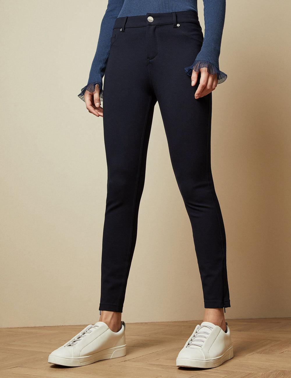 Ted Baker STRENTI - Skinny Fit Zip Cuff Broek Dames Blauw | WVHB-70293