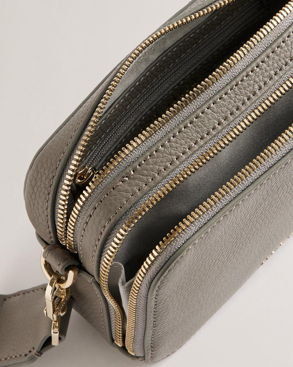 Ted Baker STUNNA - Mini Leather Crossbody Camera Schoudertassen Dames Grijs | DJTV-83265