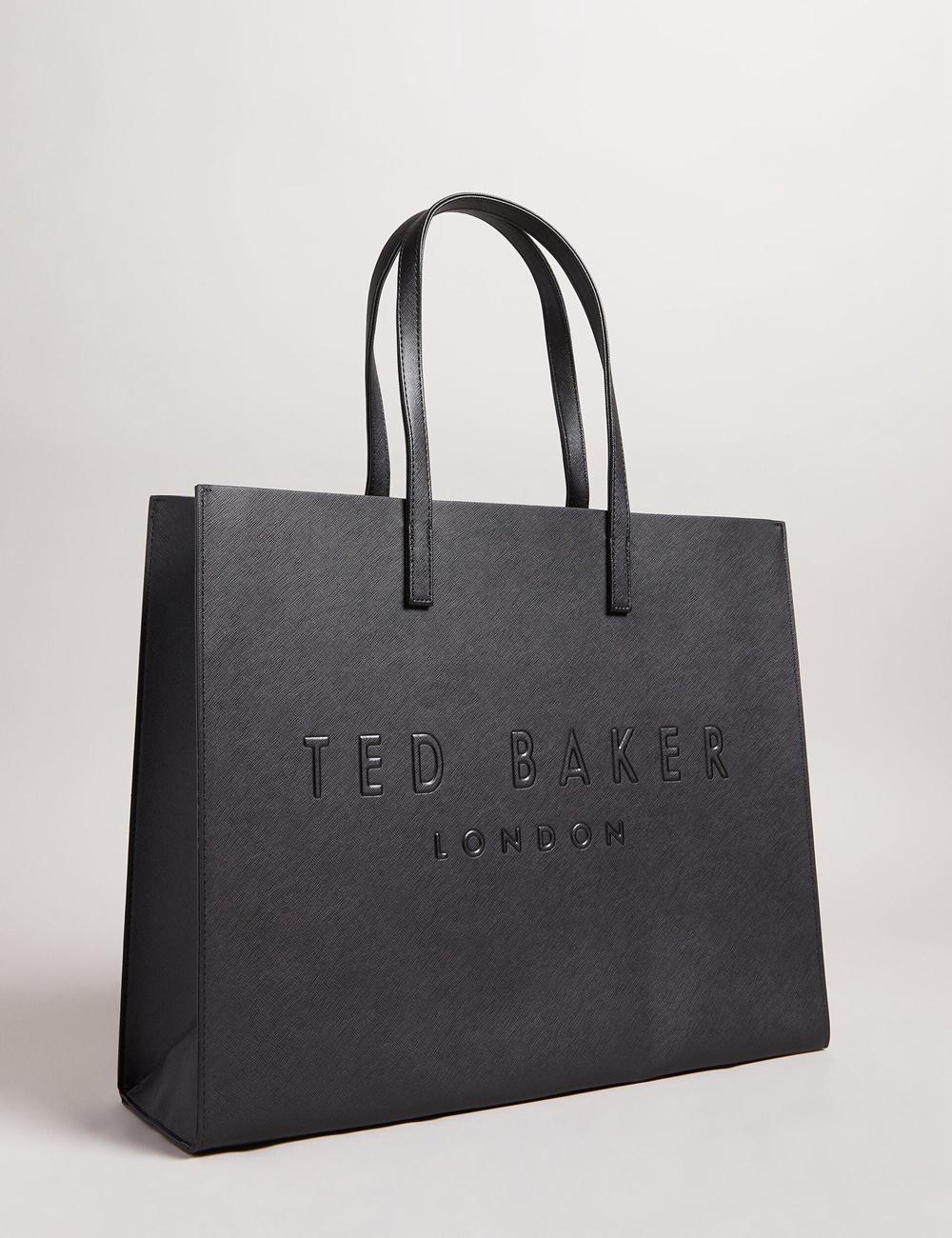Ted Baker SUKICON - Textured Faux Leather Icon Tote Tassen Dames Zwart | WPKX-05932