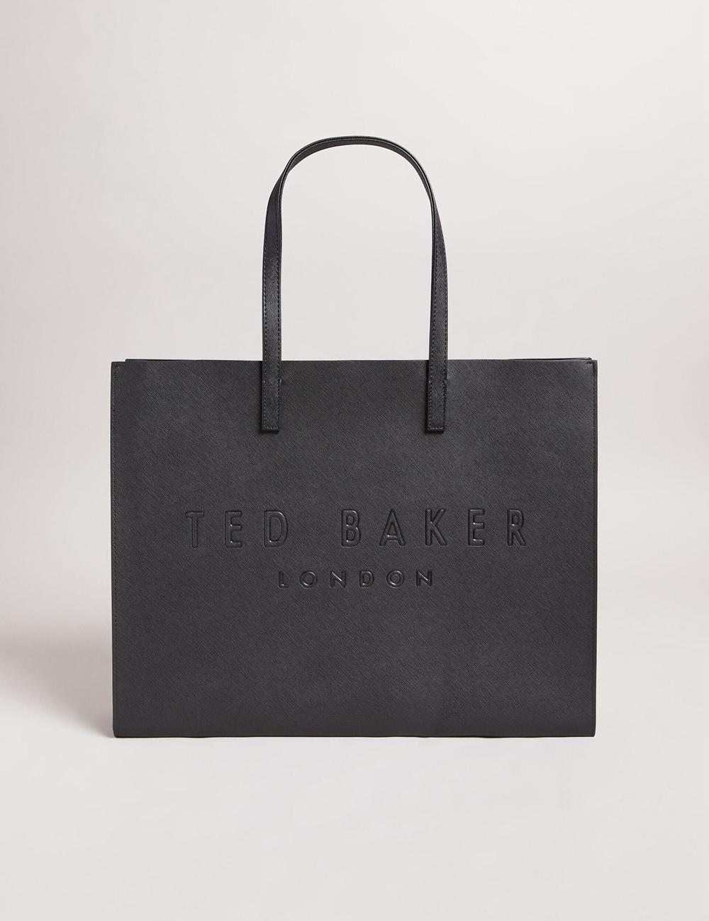 Ted Baker SUKICON - Textured Faux Leather Icon Tote Tassen Dames Zwart | WPKX-05932