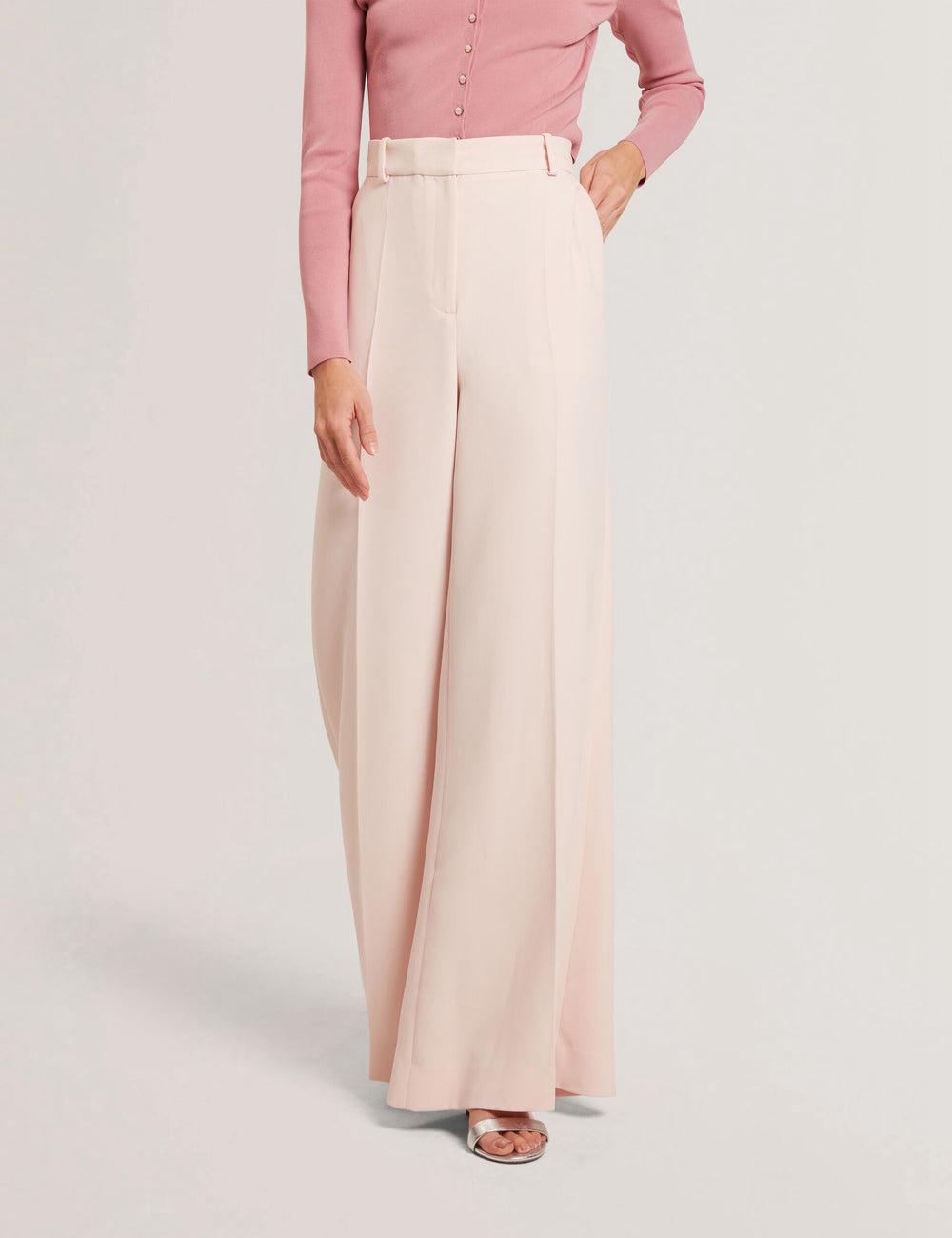 Ted Baker TRAGAT - Ultra Wide Leg Woven Tailored Broek Dames Roze | VERP-30879