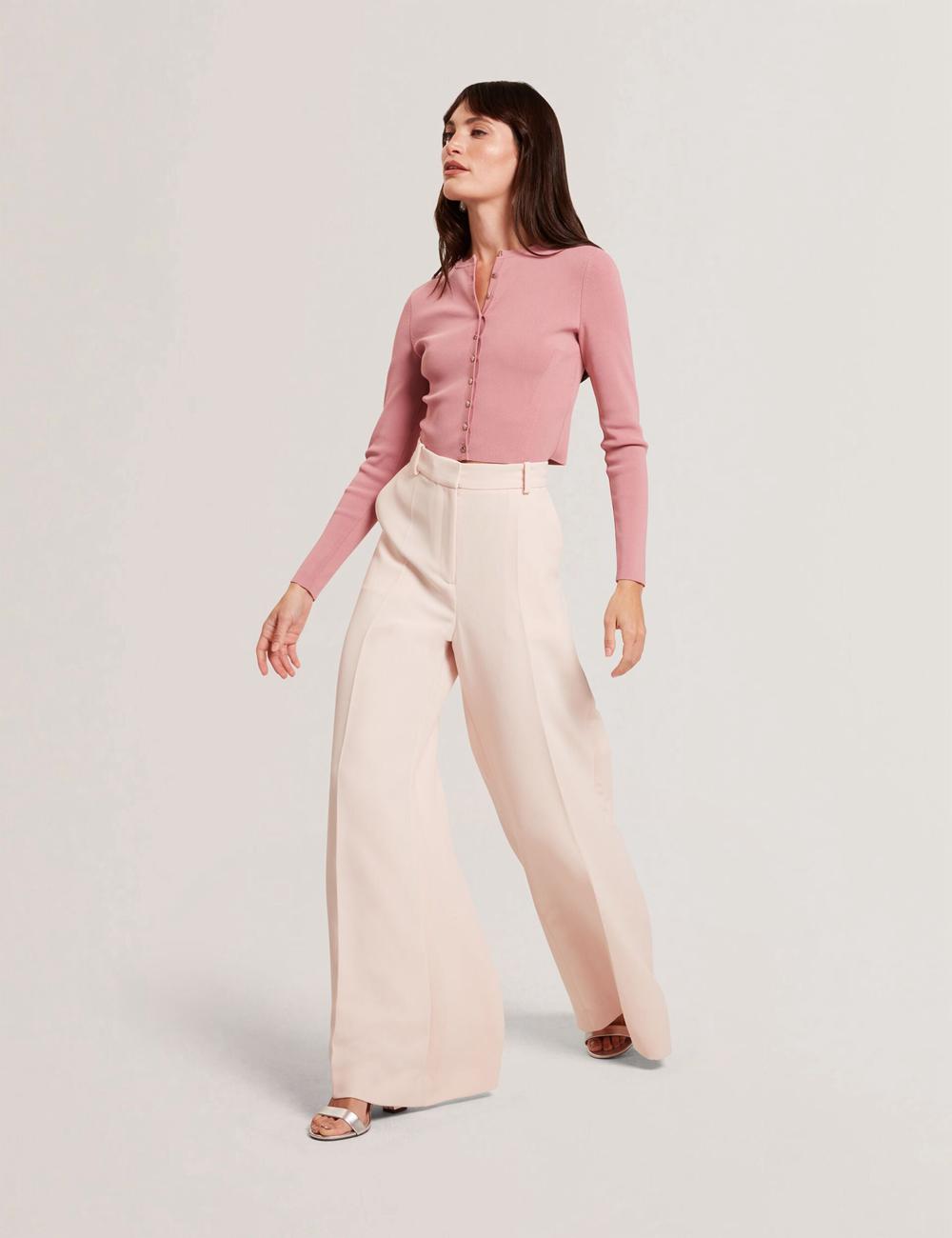 Ted Baker TRAGAT - Ultra Wide Leg Woven Tailored Broek Dames Roze | VERP-30879