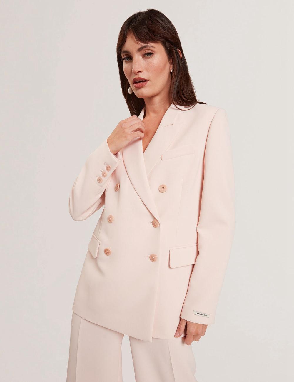 Ted Baker TRAGA - Tailored Double Breasted Woven Blazer Dames Roze | HRAL-93827