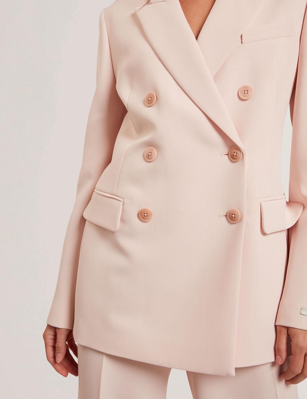 Ted Baker TRAGA - Tailored Double Breasted Woven Blazer Dames Roze | HRAL-93827