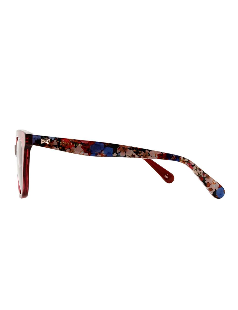 Ted Baker TYDE - Square Cat Eye Print Detail Zonnebril Dames Raspberry | VXNK-71425