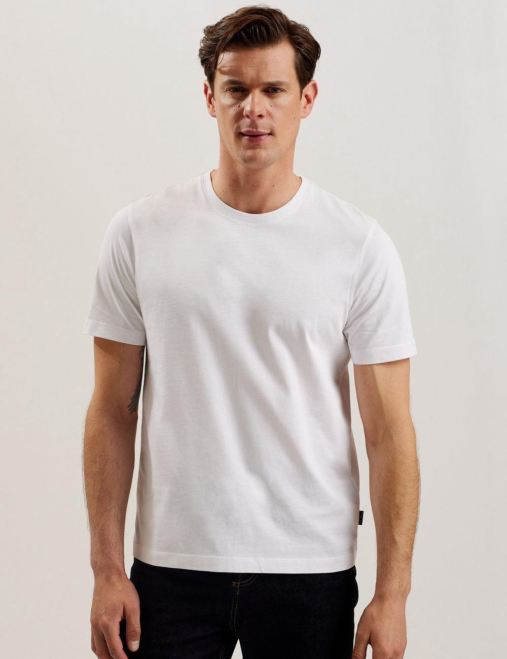 Ted Baker TYWINN - Classic Crew Neck Cotton T-shirts Heren Wit | OKCS-83247