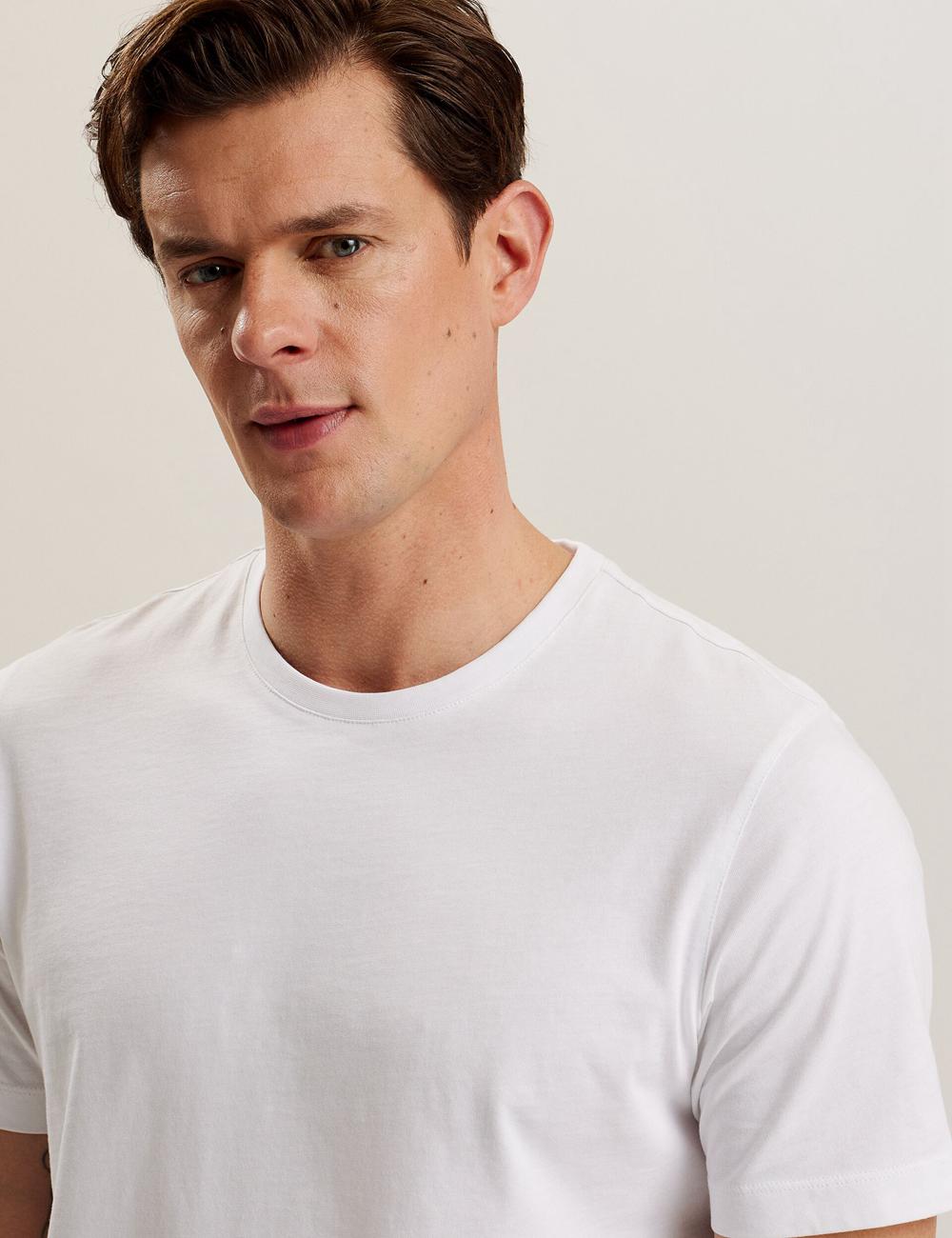 Ted Baker TYWINN - Classic Crew Neck Cotton T-shirts Heren Wit | OKCS-83247