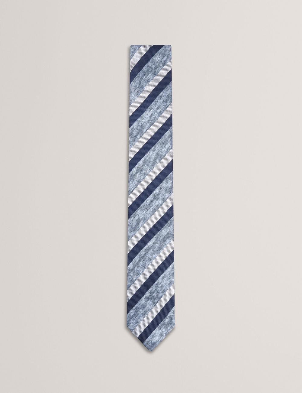 Ted Baker WEISMUL - Textured Mixed Stripe Silk Stropdassen Heren Donkerblauw | GVPY-37486
