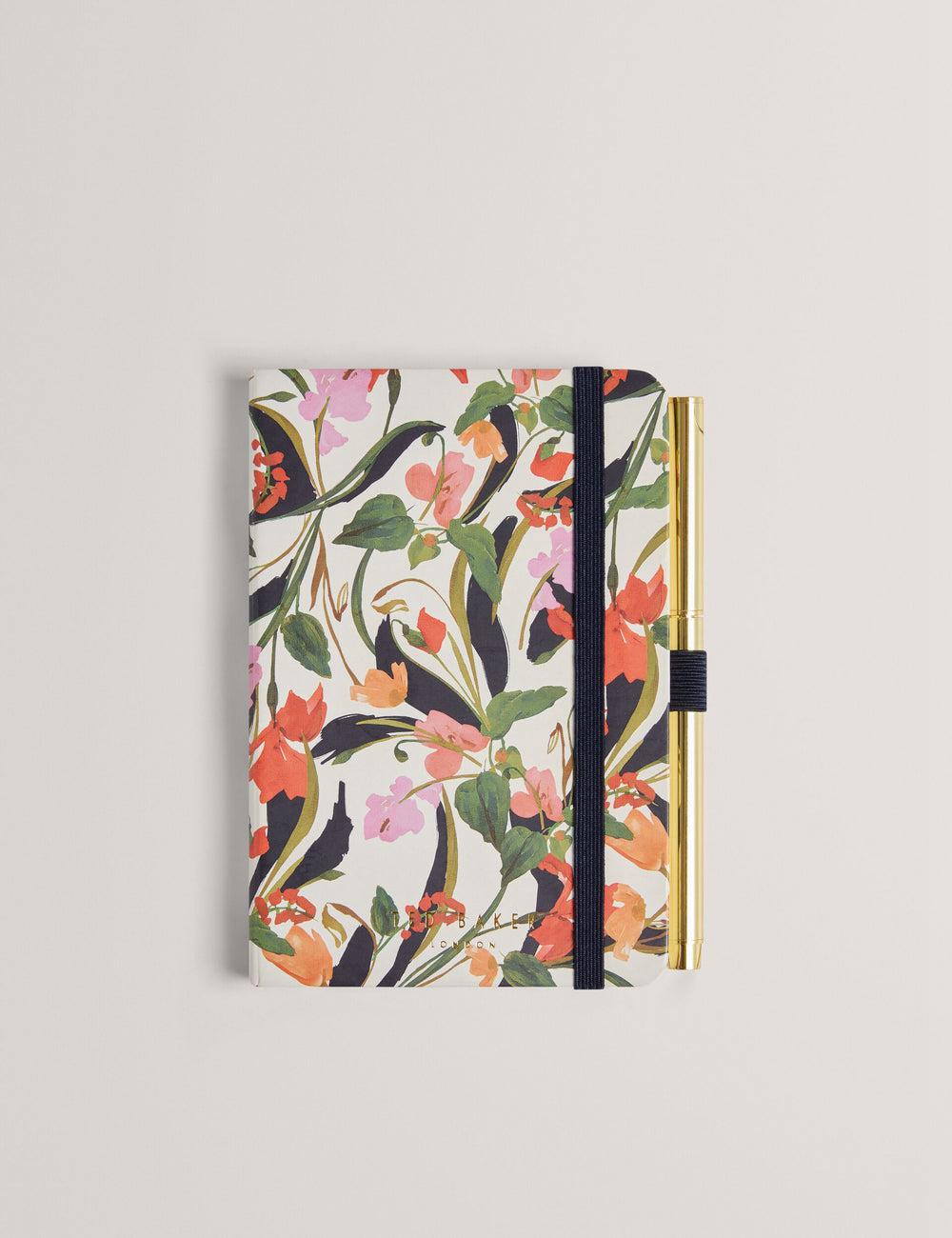 Ted Baker WHINNA - Floral Print A6 Notebook & Pen Stationary Dames Wit | LSIV-86574