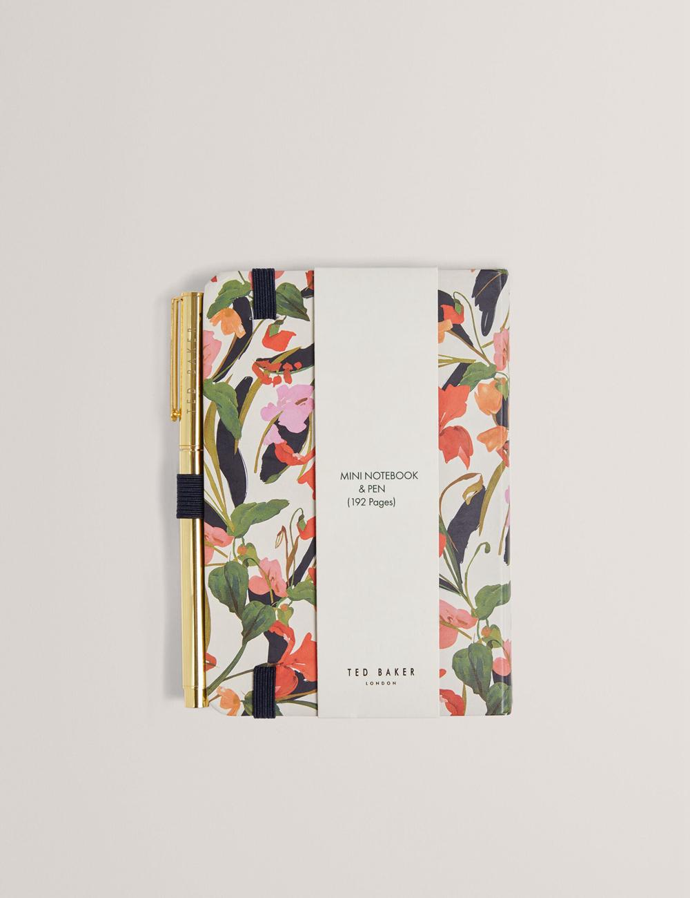 Ted Baker WHINNA - Floral Print A6 Notebook & Pen Stationary Dames Wit | LSIV-86574