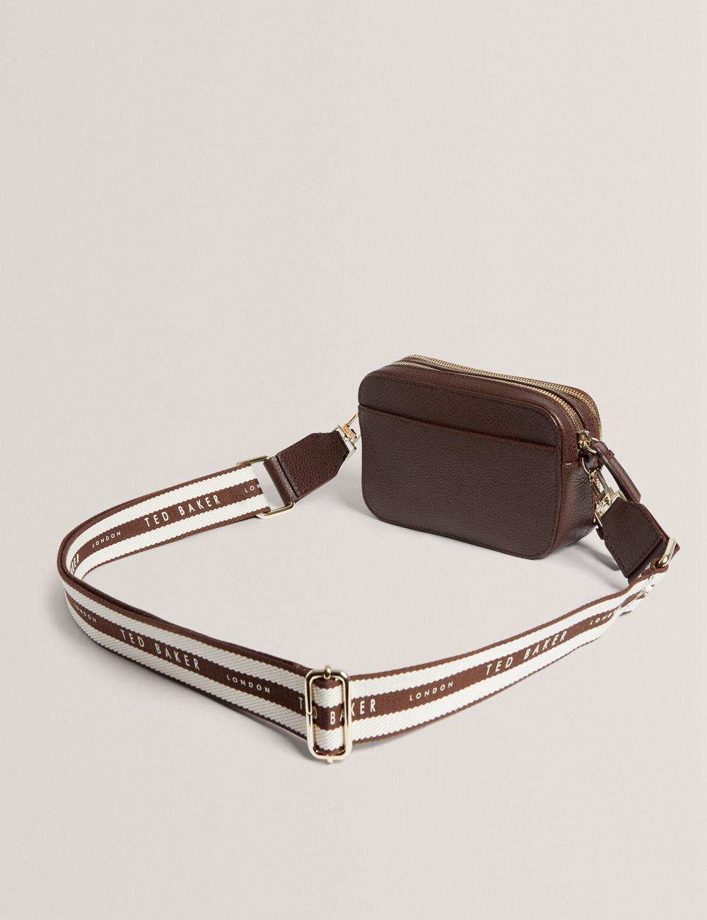 Ted Baker WILLSA - Branded Webbing Mini Leather Camera Cameratas Dames Bruin | HWJX-53478