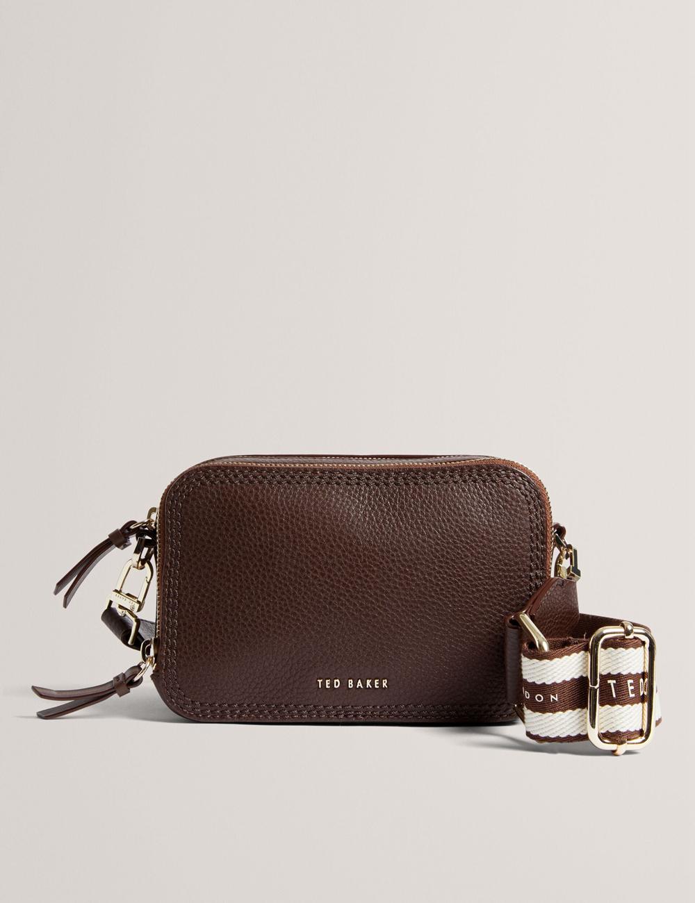 Ted Baker WILLSA - Branded Webbing Mini Leather Camera Cameratas Dames Bruin | HWJX-53478